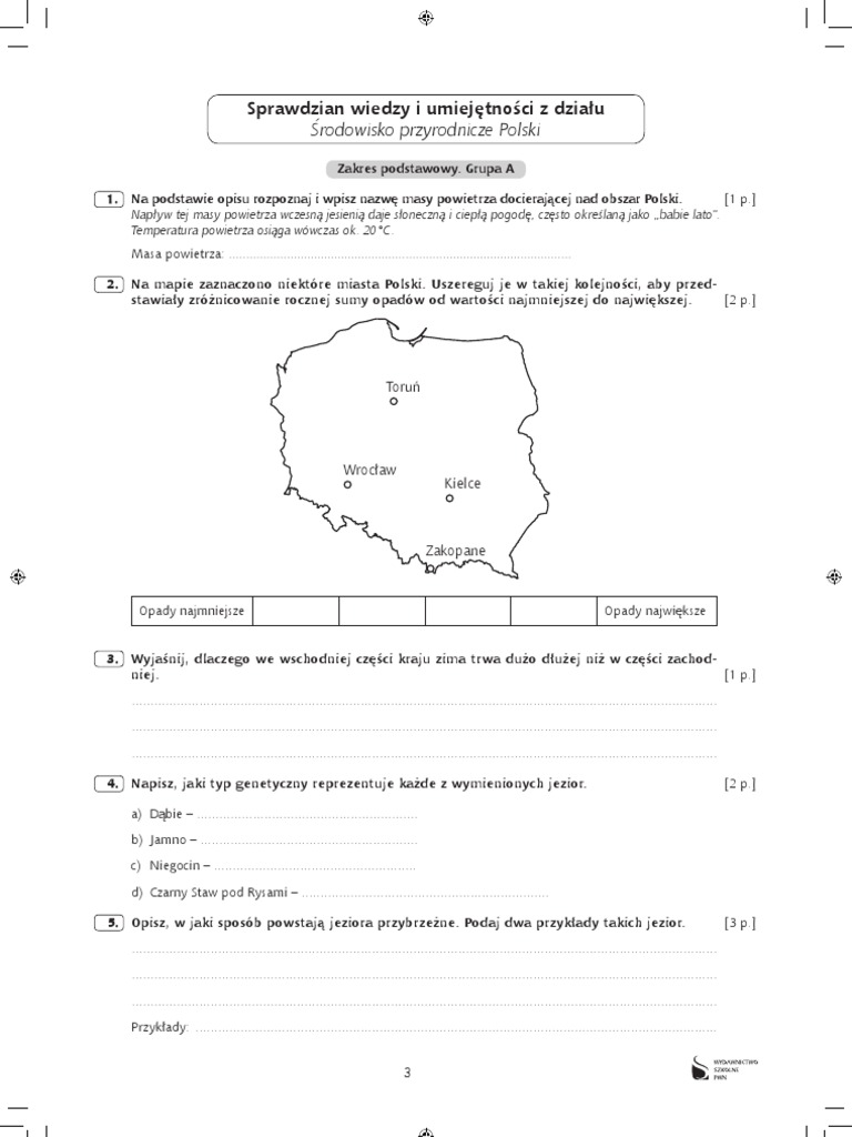 Sprawdzian Z Geografii Polska