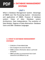 DBMS Unit 1 Notes