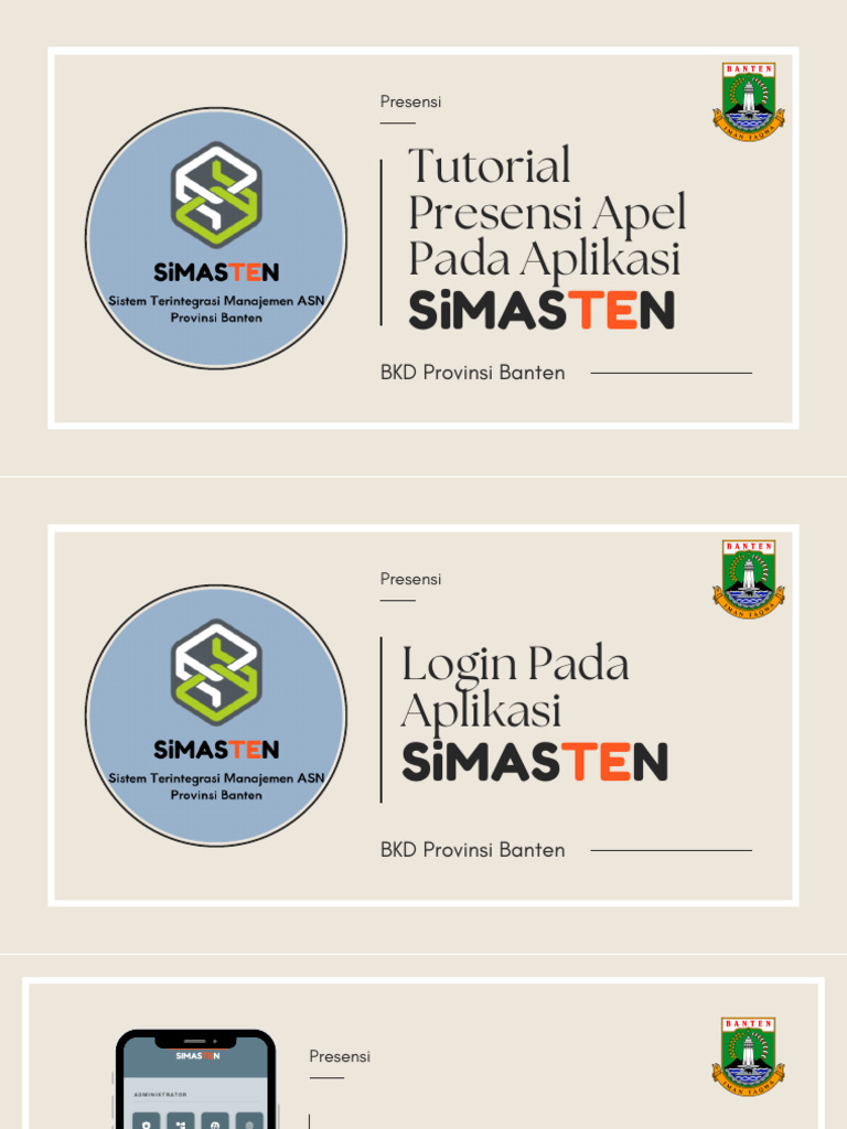 Panduan Presensi SiMASTEN BKD Banten | PDF
