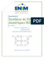 Synthèse de Filtres Numériques RII