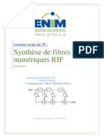 Synthése de Filtres Numériques RIF