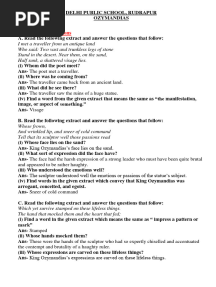 Ozymandias Question Bank