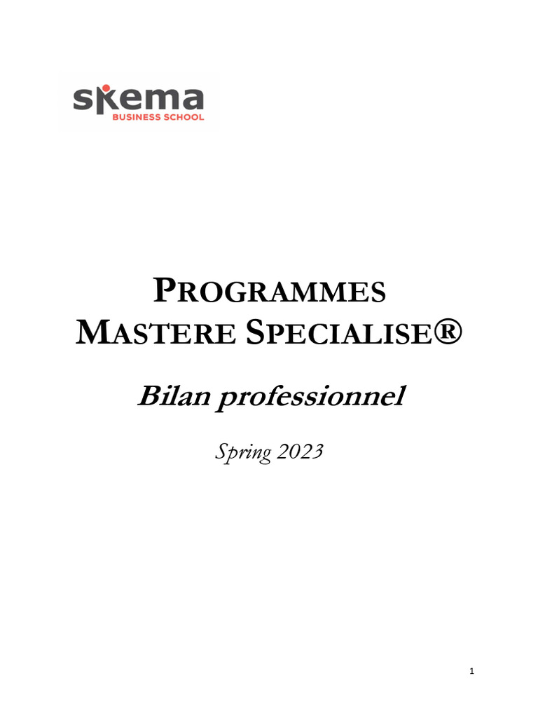 Cahier Des Charges Bilan Professionnel Appr Ms SP 23 V Def | PDF ...