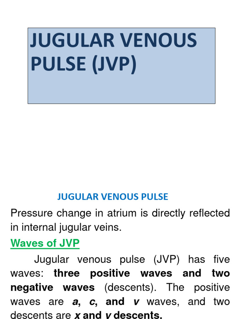 JVP, Hs&co | PDF | Heart Valve | Atrium (Heart)
