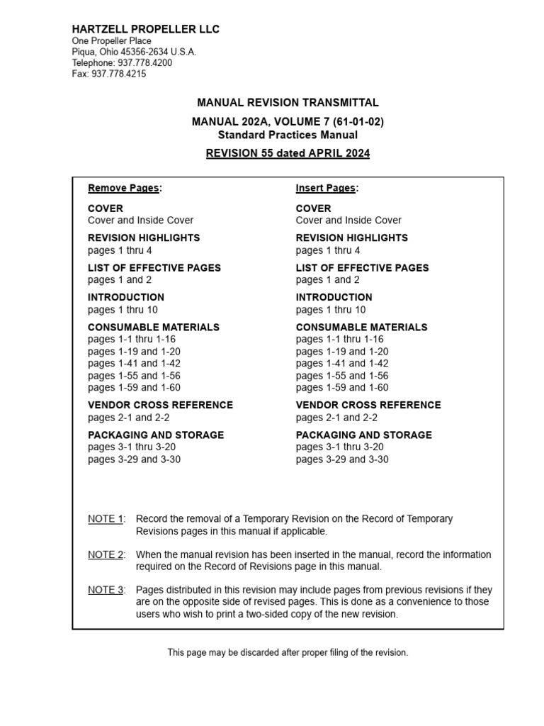 Hartzell Propeller LLC One Propeller Place Piqua, Ohio 453562634 U.S