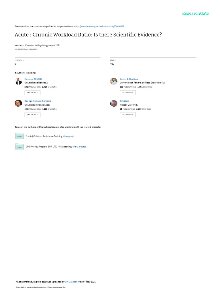 2021 Zouhal Editorial Acute Chronic Workload Ratio Is There Scientific ...