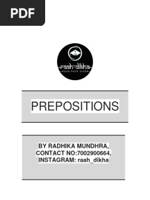 Class X Icse 10 Year Book (Prepositions)