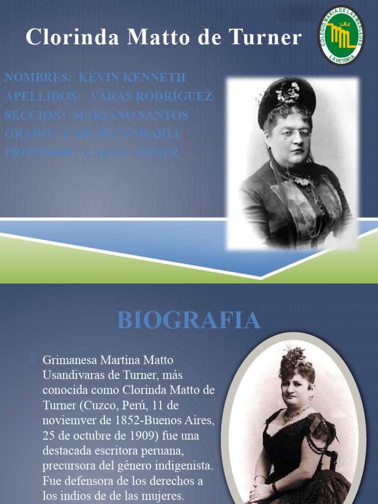 Exposición De Clorinda Matto De Turner Kevin Varas Pdf