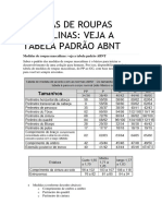 Medidas de Roupas Masculinas: Veja A Tabela Padrão ABNT