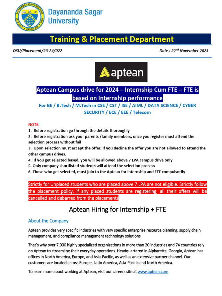 22 Aptean Campus Drive 2024 Associate Engineer Development Pdf Business