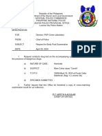 Request Format of Body Fluid Examination