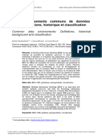 Les Environnements Communs de Données (CDE) : Définitions, Historique Et Classification