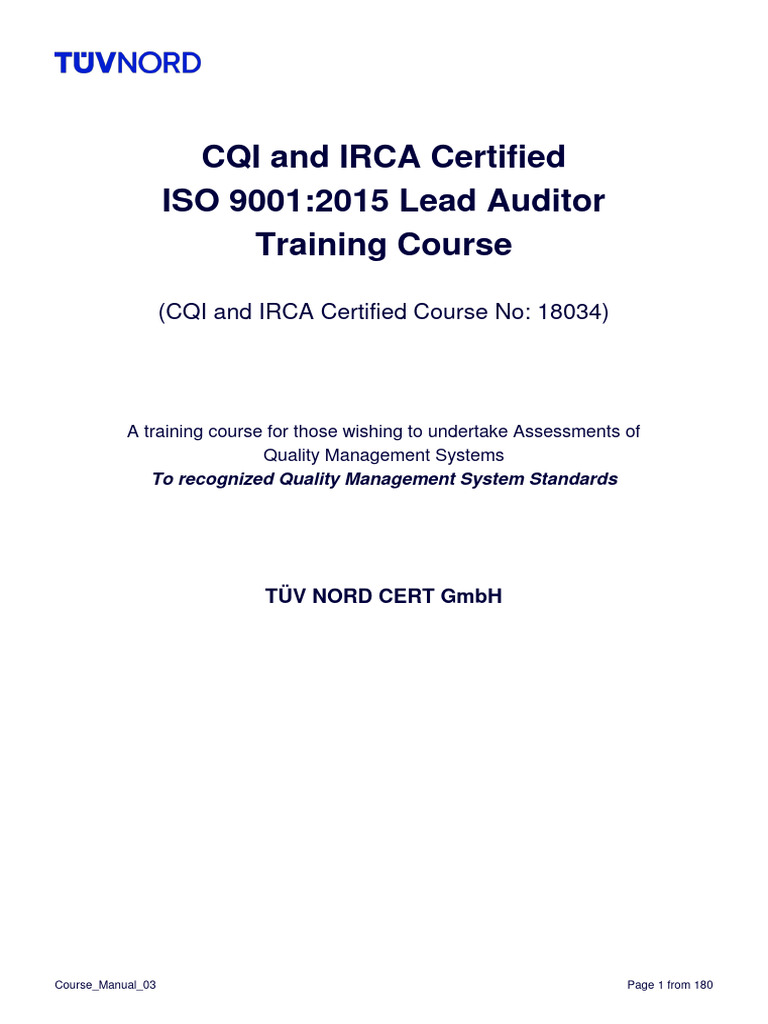 Course Manual 03 OE | Download Free PDF | Iso 9000 | Audit