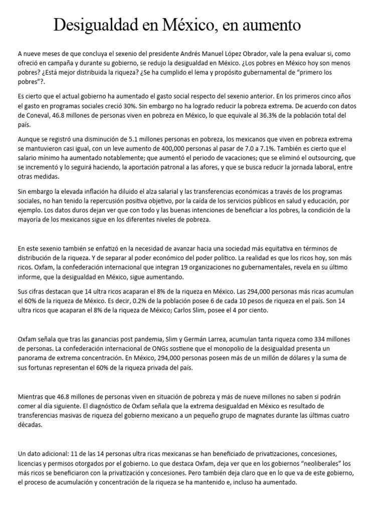 Desigualdad y pobreza en México 2023 | PDF | Pobreza | Pobreza e indigencia