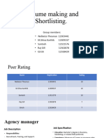 Resume Making and Shortlisting