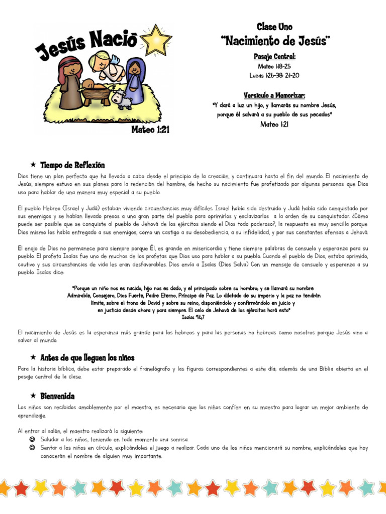 Nacimiento de Jesus (Dia 1) | PDF | María, madre de Jesús | Natividad ...