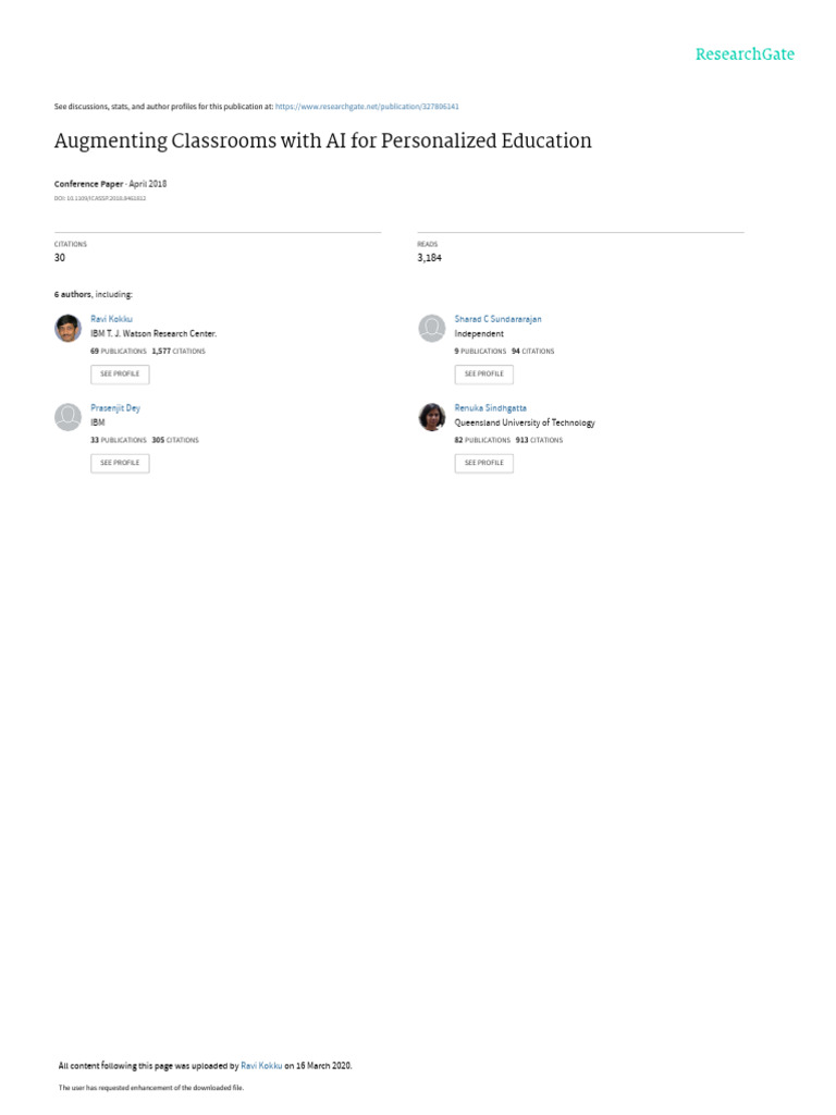 Augmenting Classrooms With Ai For Personalized Education Download