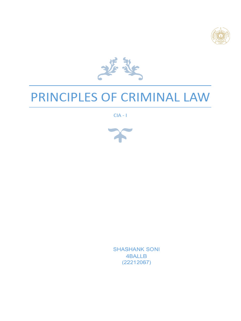 Principles Of Criminal Law I Pdf Crimes Crime Violence