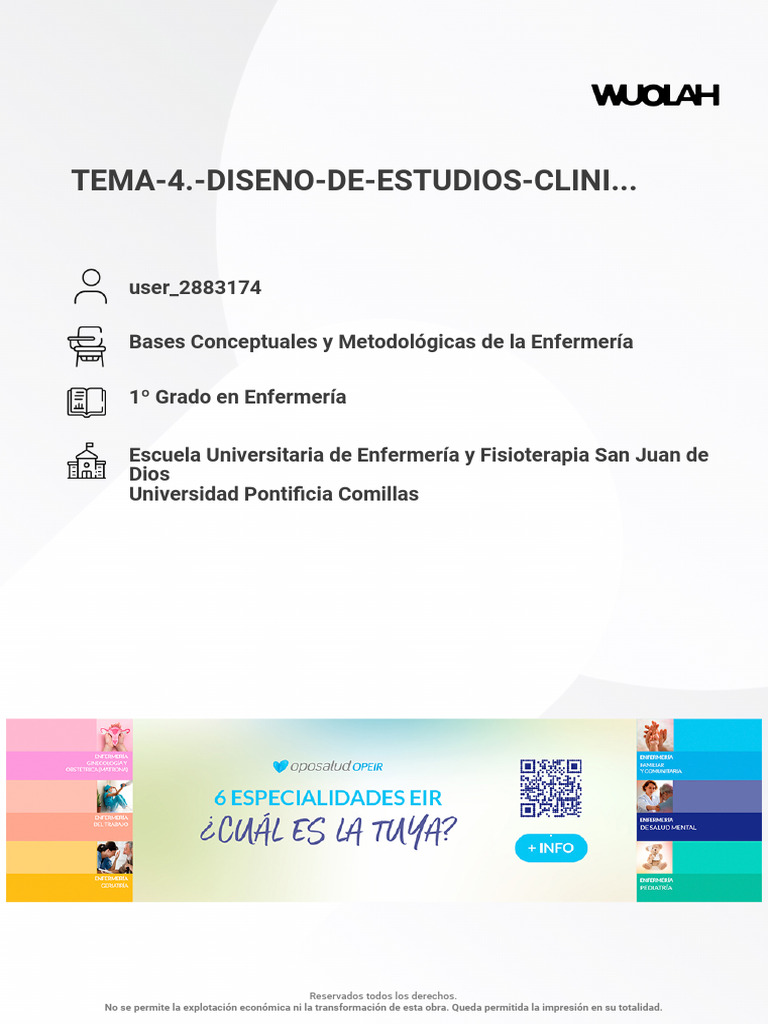 Diseño de Estudios Clínicos y Epidemiológicos | PDF | Estadísticas ...