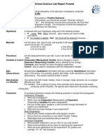 Biology Lab Report Format and Rubric PDF