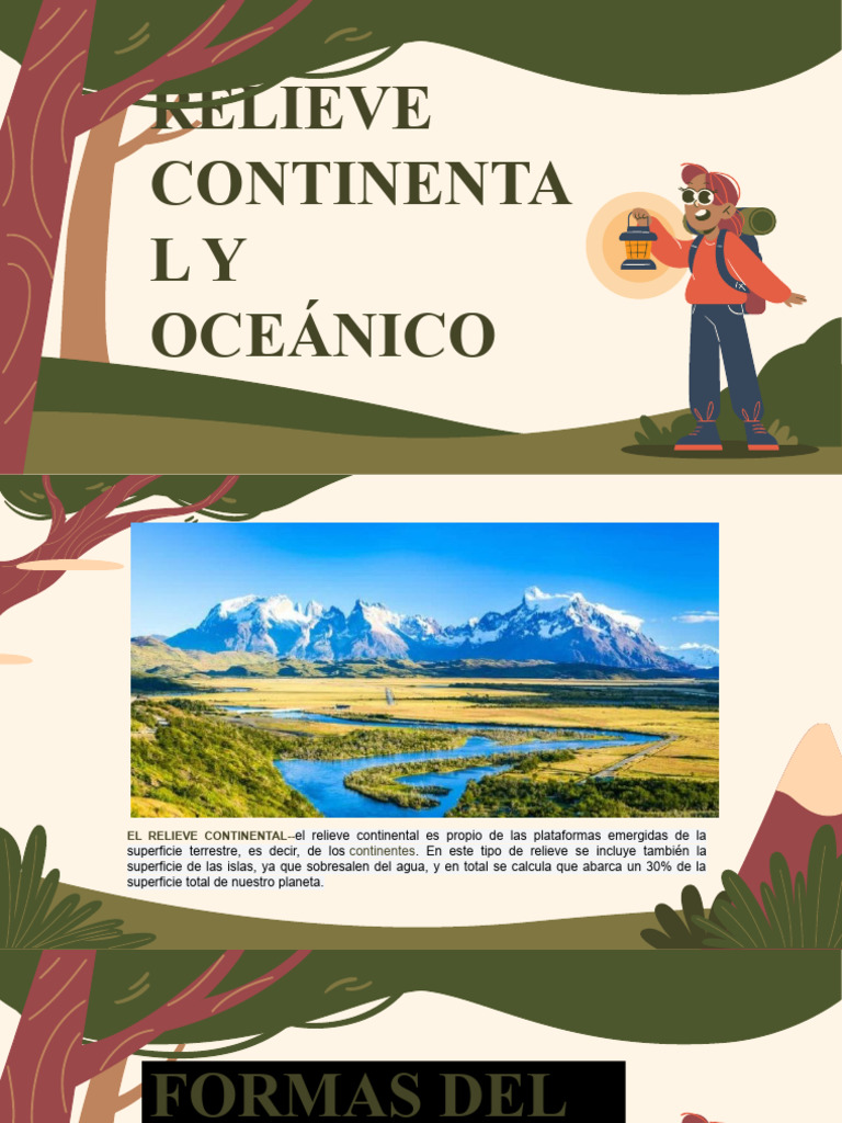 Formas del Relieve Continental y Oceánico | PDF | Terreno | Marea