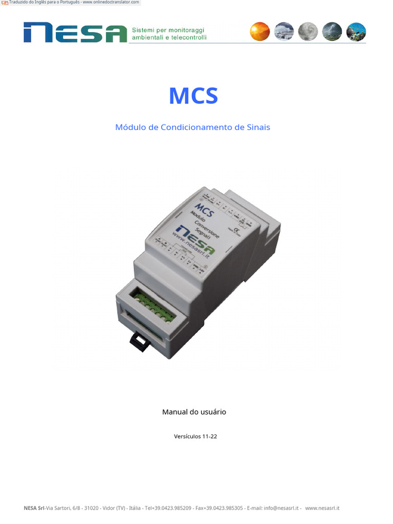 Manual do Módulo MCS para Dobra de Sinais | PDF | Fonte de energia ...
