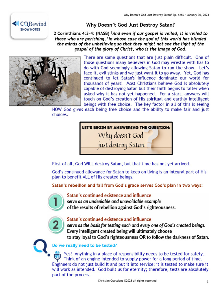 Cq rewind 1 30 2023 why doesnt god just destroy satan download free