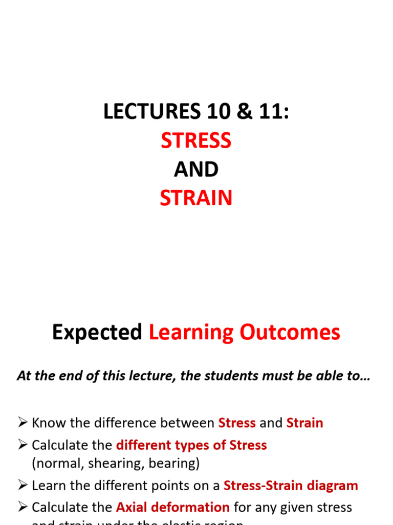 Lecture 1011 Stress And Strain Pdf Deformation Engineering