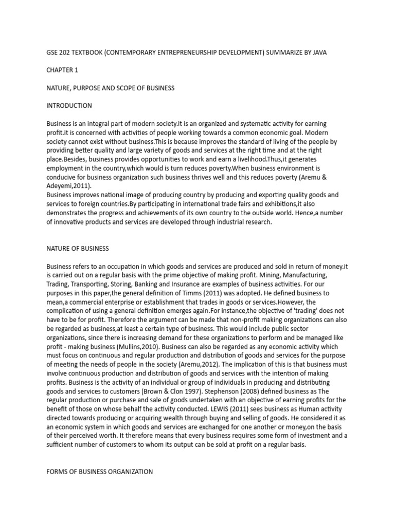 Gse 202 summary by java 1 pdf entrepreneurship creativity