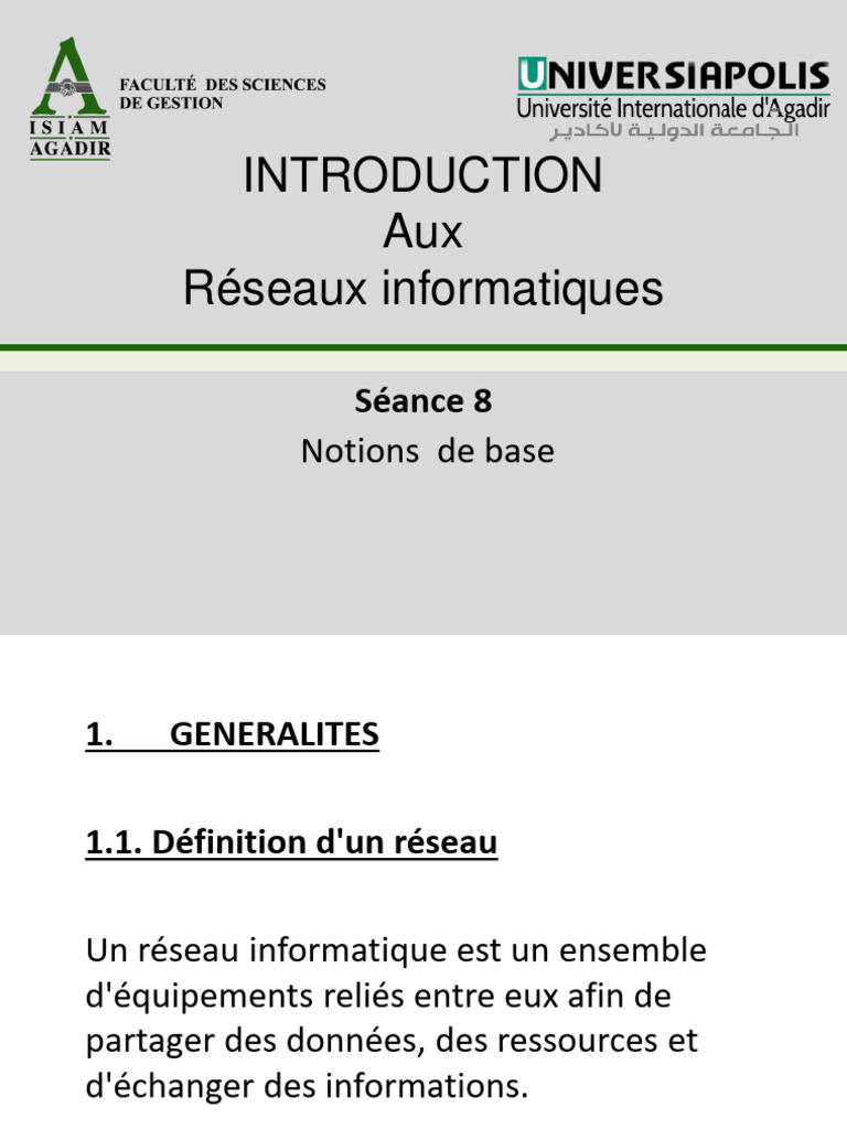 Introduction aux réseaux informatiques | PDF | Topologie de réseau ...