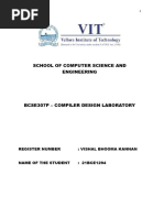 BCSE307P - Compiler Lab Manual