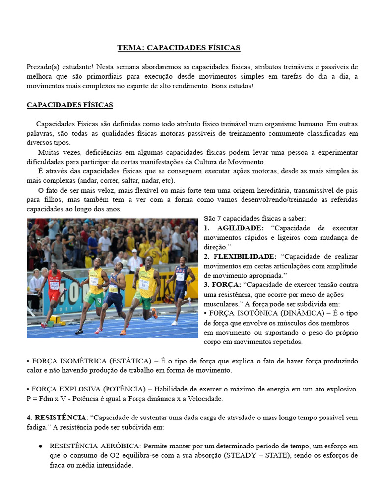 As 7 Capacidades Físicas Essenciais | PDF | Músculo | Força