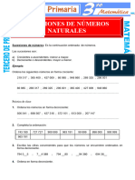 Suseciones de Numeros Naturales para Tercero de Primaria