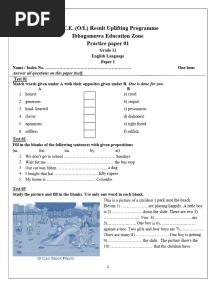 Model Paper 01 - English