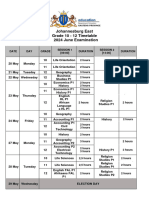 2024 June Common Examinations Timetable