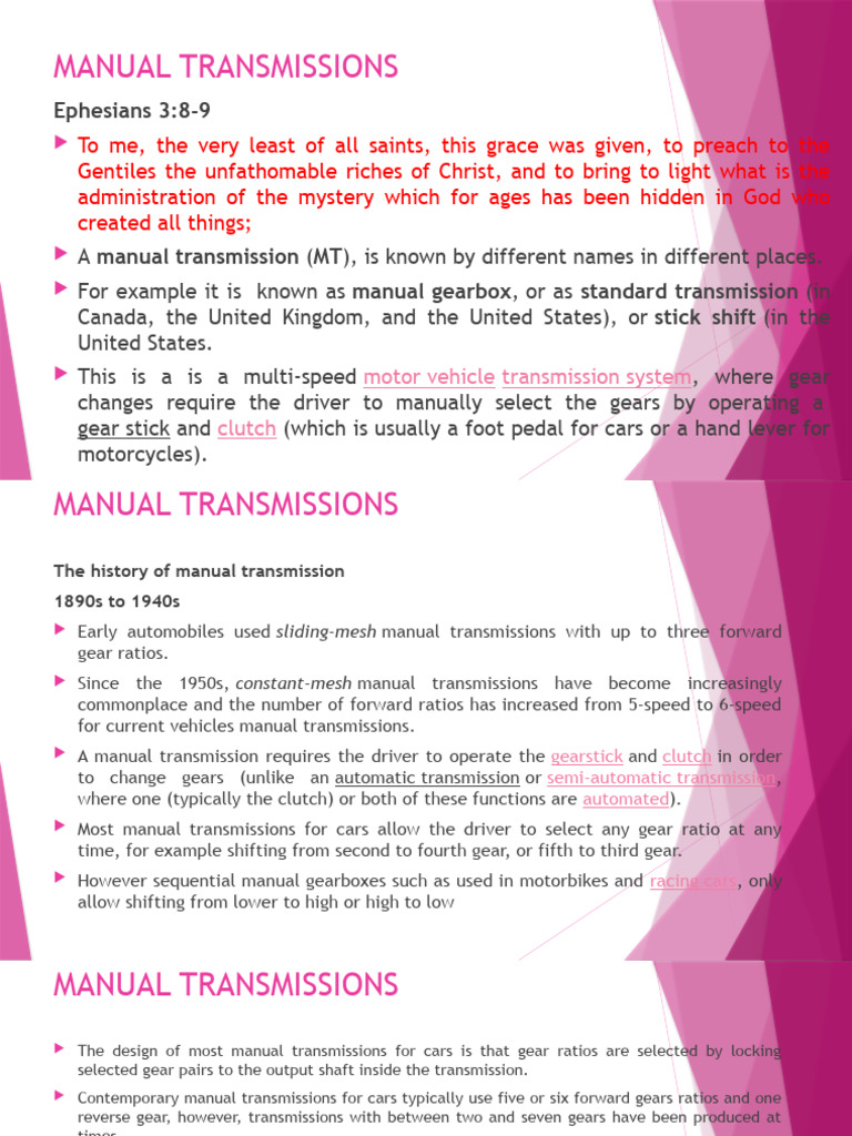 Lecture 7 Notes Manual Transmissions | PDF | Manual Transmission ...