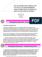 The Influence of Digital Art Literacy On The Artistic Skills of Entertainment and Multimedia Computing Students in City College of San Jose Del Monte