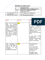 Report On Check List Ranjan