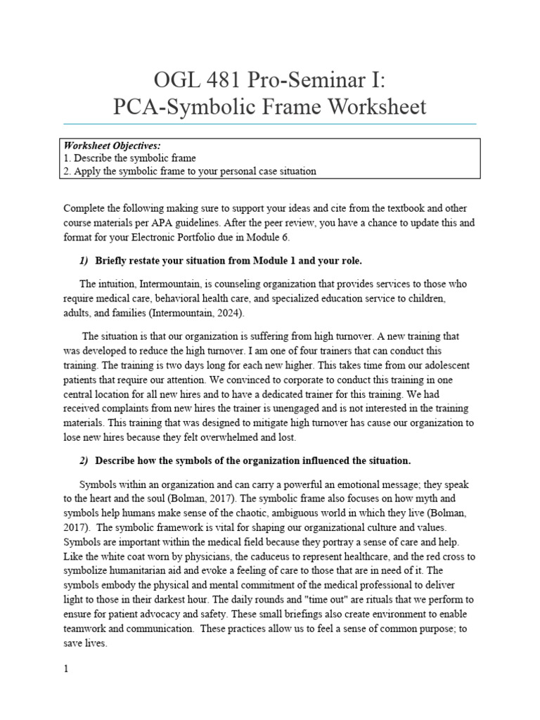 5 Symbolic Frame Worksheet | PDF | Mental Health | Health Care