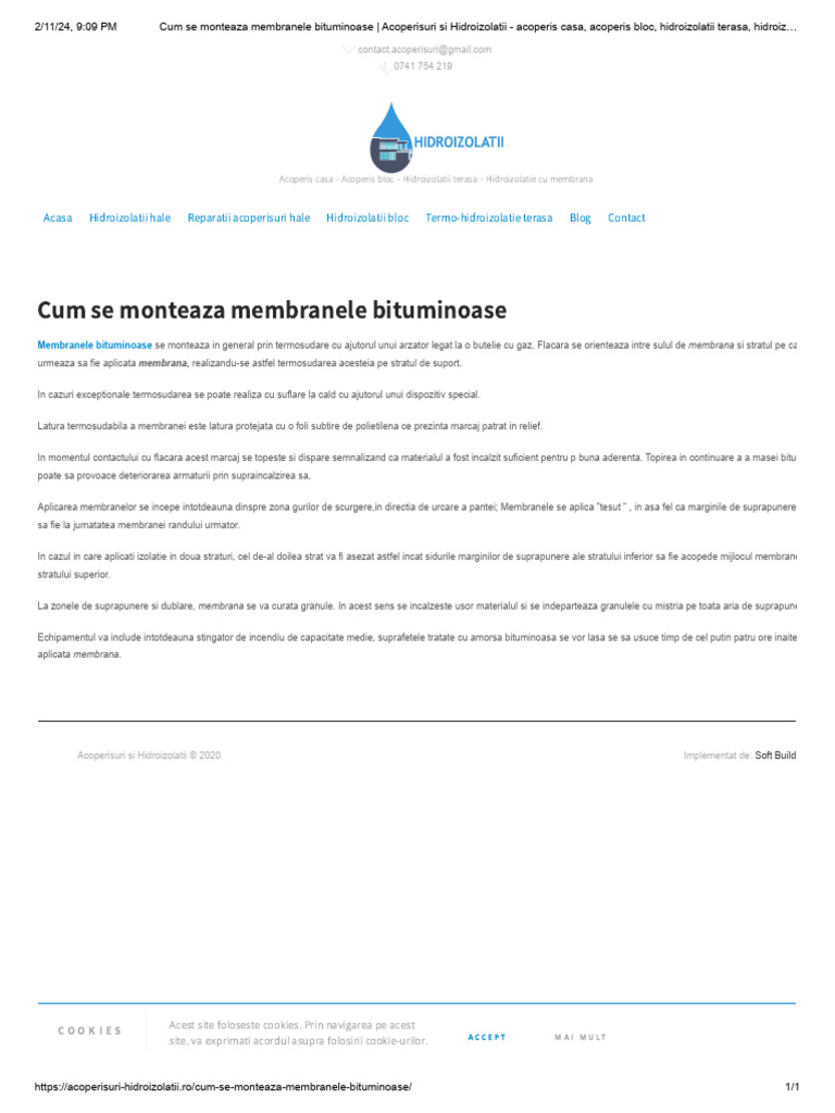 Cum Se Monteaza Membranele Bituminoase | PDF
