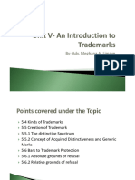 Unit V - Part II - An Introduction To Trademark