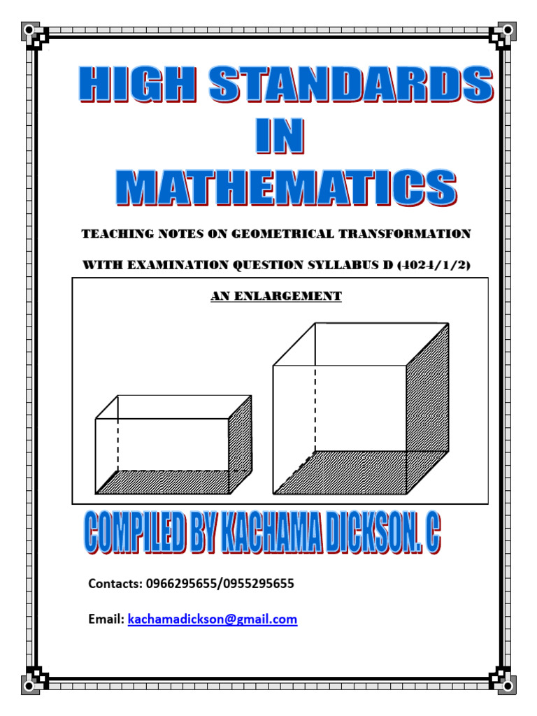 Teaching Notes On Transformation-1 | PDF | Cartesian Coordinate System ...