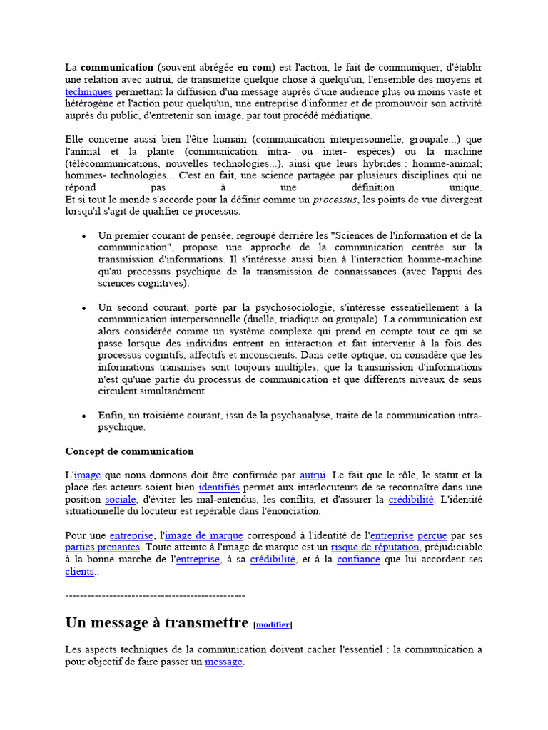 Définition et types de communication | PDF | la communication | Rétroaction