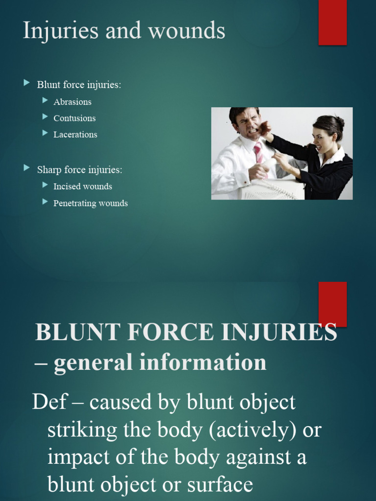 Overview of Blunt Force Injuries | PDF | Wound | Injury