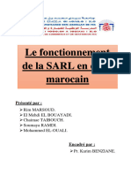 Le Fonctionnement de La SARL en Droit Marocain