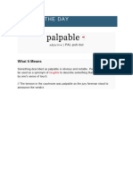 Palpable: Word of The Day