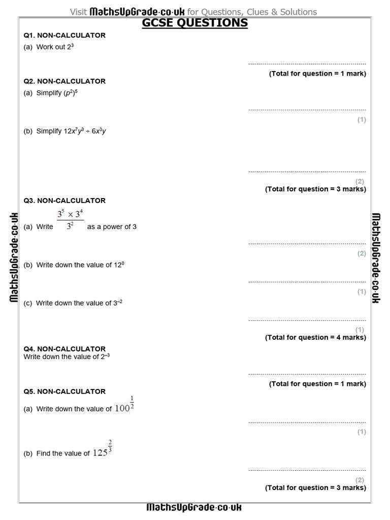 GCSE Math Practice Questions | PDF | Technology & Engineering