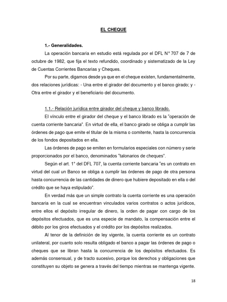 Relación Jurídica del Cheque y su Uso | PDF | Cheque | Bancos