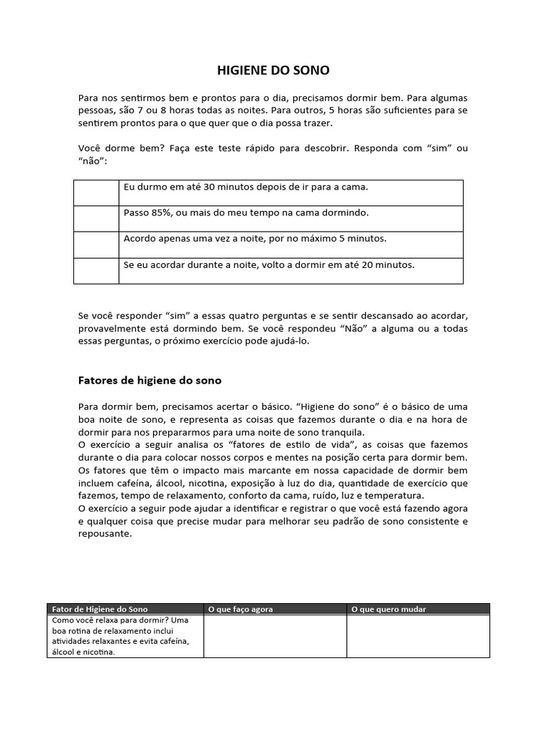 30 Higiene Do Sono Pdf Dormir