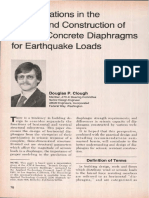 Considerations in The Design and Construction of Precast Concrete Diaphragms For Earthquake Loads
